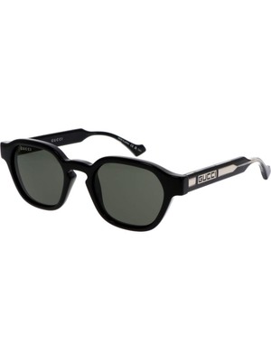 Gucci Gg 1730S 001 50 Erkek Oval Siyah Kemik Güneş Gözlüğü