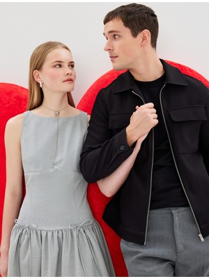 Koton Gömlek Ceket Fitilli Kapaklı Cep Detaylı Fermuarlı