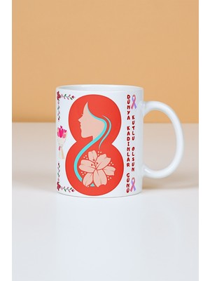 Caisya 8 Mart Dünya Kadınlar Günü Hediyesi Baskılı Kupa Bardak Çay Kahve Fincanı-1