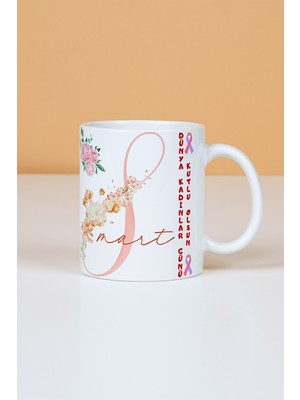 Caisya 8 Mart Dünya Kadınlar Günü Hediyesi Baskılı Kupa Bardak Çay Kahve Fincanı-3