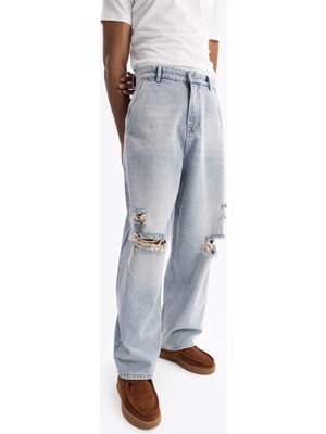 Giesto Baggy Fıt Jean - Mavi