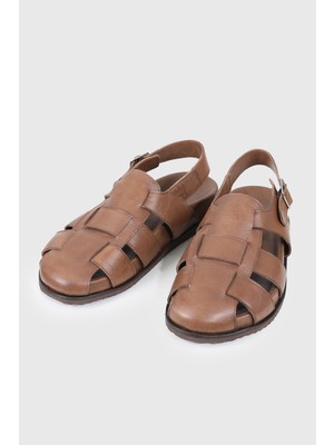 Deri Bantlı Sandalet