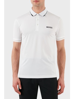 Boss Streç Logo Baskılı Regular Fit Düğmeli Polo Yaka T Shirt Erkek Polo Yaka T Shirt 50506203 100