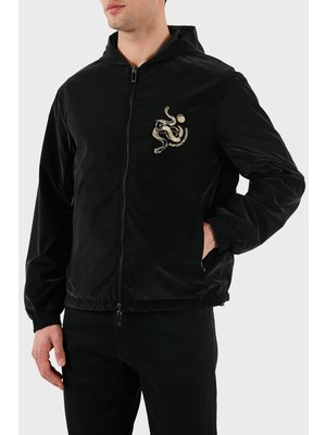 Emporio Armani Logolu Regular Fit Kapüşonlu Çift Taraflı Ceket Erkek Ceket EM001310 AF15383 UC001