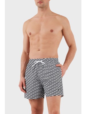 Emporio Armani Logo Desenli Slim Fit Düşük Bel Mayo Short Erkek Mayo Short EM000583 AF12342 F0054