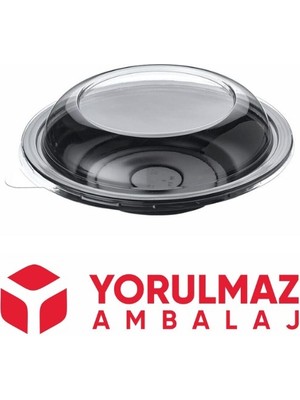 Yorulmaz Ambalaj Kapaklı Siyah Waffle Kabı 50 Adet