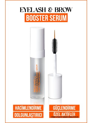New Well Kaş ve Kirpik Güçlendirme Etkili Booster Serumu 4.5gr Şeffaf Jel Formda Hacimlendirme