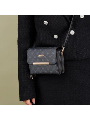 Kadın Siyah Orta Boy Çapraz Askılı El & Omuz Çantası 381