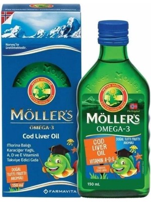 Möller's Omega 3 Tutti-Frutti Aromalı Balık Yağı 150 ml