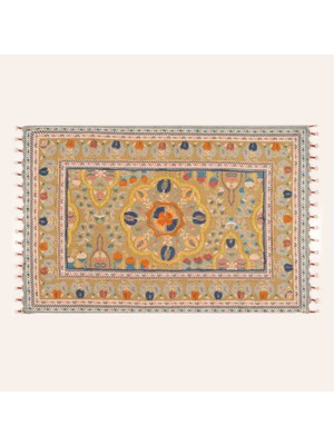 Palrı Pamuk Pamuk %100 Pamuk Kilim 80x150 Cm Hardal