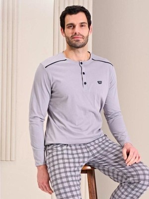 Over Sleep by Poleren Erkek Üç Düğmeli Mevsimlik Pijama Takımı