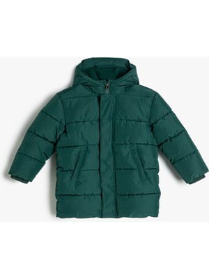 Koton Şişme Mont Kapşonlu Cep Detaylı