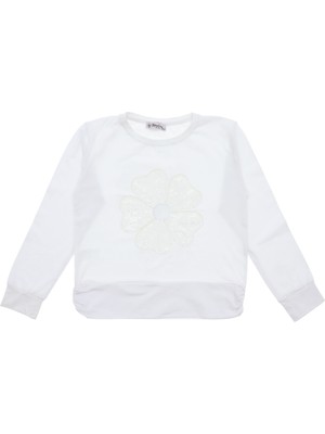 Crassi Kız Çocuk Bluz Taşlı Pullu Çiçek Baskılı