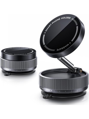 Kip GSM Kipgsm Vakumlu Manyetik 360° Dönen Araç Içi Telefon Tutucu | Samsung Apple Xiaomi Uyumlu | Siyah | Güçlü Tutunma | Şarj Gerektirmez