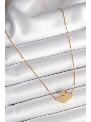 Lisinya 316L Çelik Gold Renk Zincir Kuğu Model Kadın Kolye - Lisinya