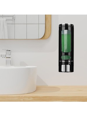 MAİN SHOP 1 Adet Siyah 400 ml Manuel Şampuan Sıvı Tutucu Banyo, Mutfak, Lavabo, Otel El Dezenfektanı Sabunluk