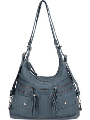 Yıkama Deri Hem Sırt Hem Omuz Kadın Çantası 21K Barcelona 1925