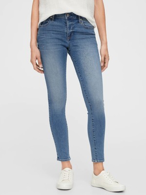 Gap Kadın Koyu Mavi Mid Rise Universal Legging Washwell™ Jean Pantolon