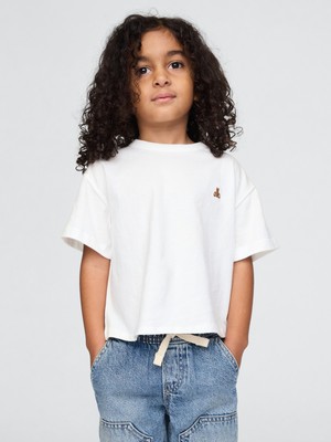 Erkek Bebek Kırık Beyaz Oversize T-Shirt