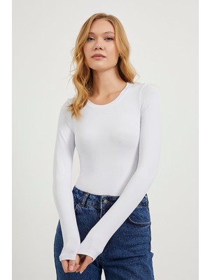 Bisiklet Yaka Bodysuit