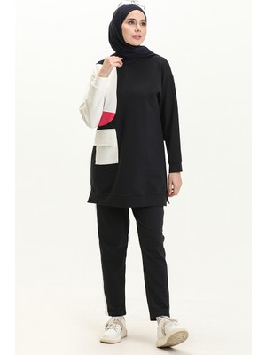 Yandan Cepli Eşofman Takım 70086-02 Lacivert