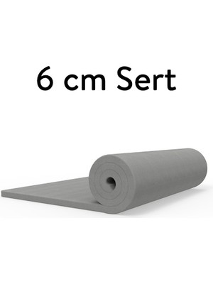 Ecotopper - 6  cm  Gri Ortopedik Sert Sünger Yatak Pedi