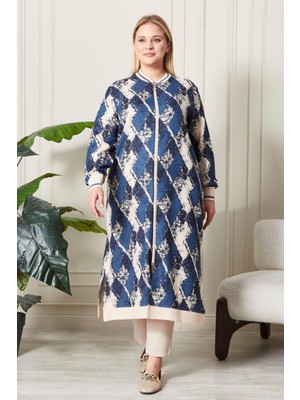 FERACE Kadın Büyük Beden Desenli Kap