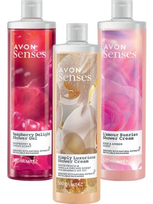 Avon Şeftali Vanilya Gül Amber Frambuaz ve Frenk Üzümü Kokulu Duş Jeli 500 ml Etkili Temizlik