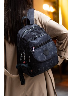 Morpelikan Kadın Suya Dayanıklı Parşüt Kumaş Çok Gözlü Ayarlabilir Askılı Sırt Çantası