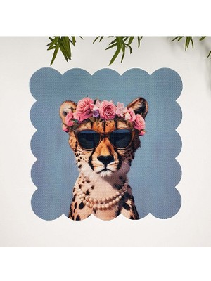 Kokoş Çita Tasarımlı Kumaş Kokteyl Peçetesi 1 Adet