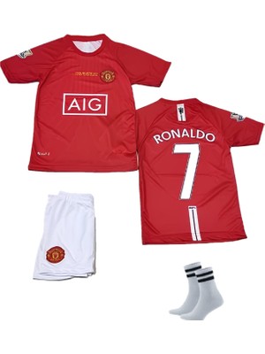 2008 Ronaldo Manchester United Futbol Çocuk Forması 3’lü Set