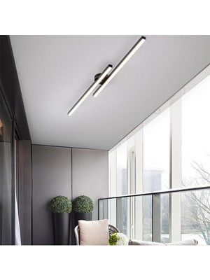 Laaysa 3 Renk Yanabilen ( 3000 K-4000K-6500K ) Modern Tavan Koridor Aydınlatması Çubuk LED Lineer Avize Armatür Ikili 50 CM ÇUBUK UZUNLUĞU