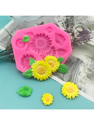 Morlalem Güneş Çiçekleri Ayçiçeği Yaprak Silikon Kalıp K-990