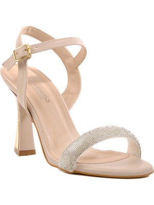 Ayakmod Bej Kadın Topuklu Ayakkabı