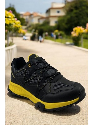 Hammer Jack 101 24807 Emery Siyah Sarı Sneaker Tam Ortopedik Erkek Günlük Spor Ayakkabı
