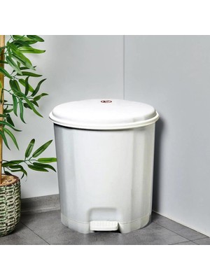 Motek Elit Pedallı Plastik Çöp Kovası Iç Kovalı 12 Lt Beyaz