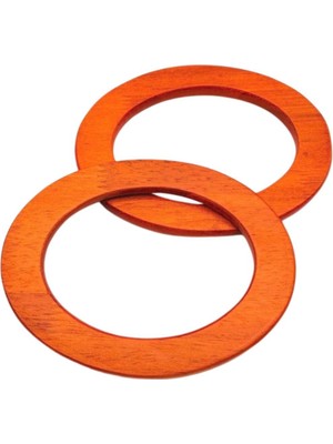 Angel Çanta Aksesuar Oval Model 15X11 cm Taba Renk Ahşap Çanta Sapı