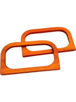 Angel Çanta Aksesuar D Model 14X8 cm Taba Renk Ahşap Çanta Sapı