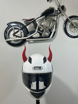 3dpazarıcom Motor & Motosiklet Kırmızı Kask Dış Aksesuar Ejderha Boynuzu