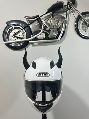 3dpazarıcom Motor & Motosiklet Kask Dış Aksesuar Siyah Ejderha Boynuzu