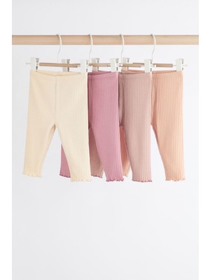 Next Baby Pamuklu Pembe Krem 4’ Lü Tayt Set