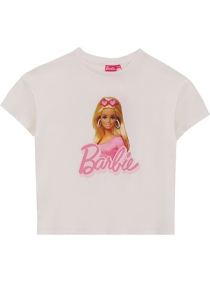 Ekru Kız Çocuk Baskılı T-Shirt BRB5SG-TST6420