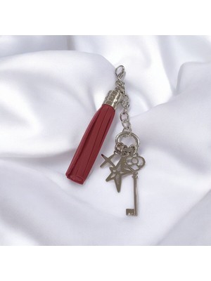 Sibelya Aksesuar Deri Püskül ve Metal Çanta Charmı&anahtarlık(2'li Set)