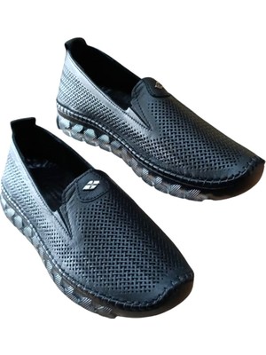 Castle Black 22385 Kadın  Deri Comfort Casual Ayakkabı Siyah
