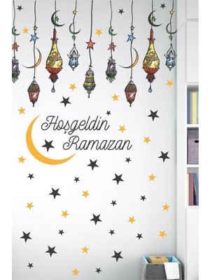 Ayza Tasarım Hoşgeldin Ramazan Temalı Duvar Sticker Seti Kreş Anaokulu Ramazan Sticker Çıkartma