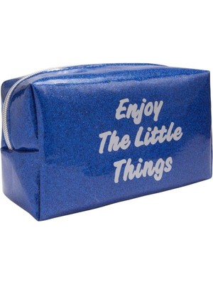 BIGGER Suni Deri Pvc Kaplı Lacivert Makyaj Çantası 22MK-1609