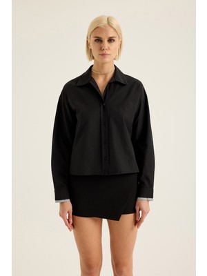 Kol Ucu Detaylı Uzun Kollu Gömlek