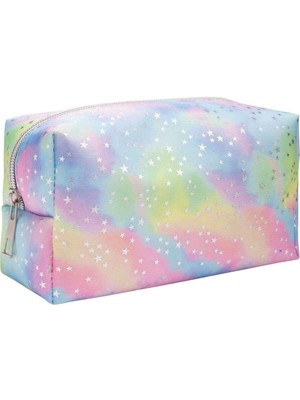 BIGGER Yıldız Suni Deri Dijital Pembe Makyaj Çantası 22MK-1603