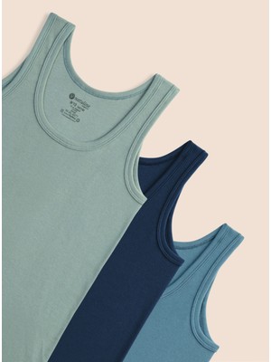 Natuline Erkek Çocuk  Pamuk Renkli Atlet 6 ' Lı Paket