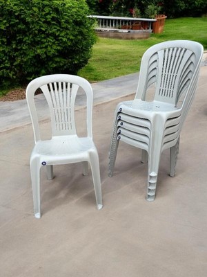 Nar Sokağı 6 Adet Kolsuz Plastik Sandalye Bahçe Balkon ve Mutfak Sandalyesi